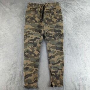 I Love Ugly Pants Mens Large Camo Jogger Stretch Cargo Zipper Pockets Streetwear